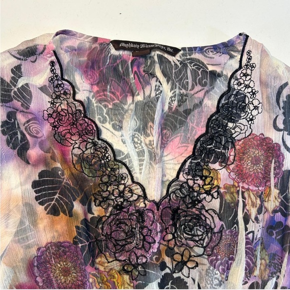 Floral Lace Trim Women's Fairy Top - Picture 4 of 9